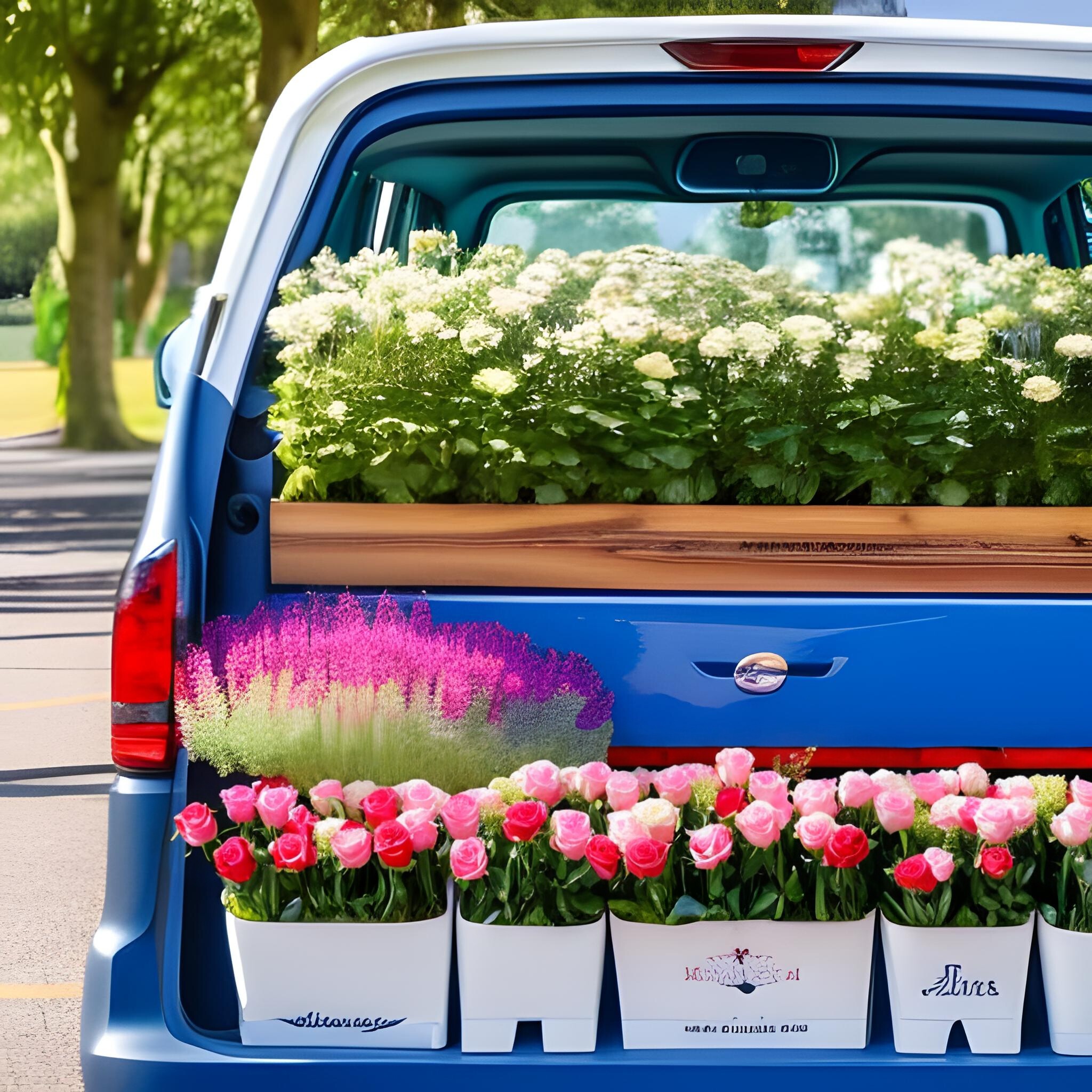 Affordable website audit UK - represented by a van with lots of roses in the back